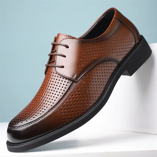 Men’s Breathable Leather Business Derby Shoes