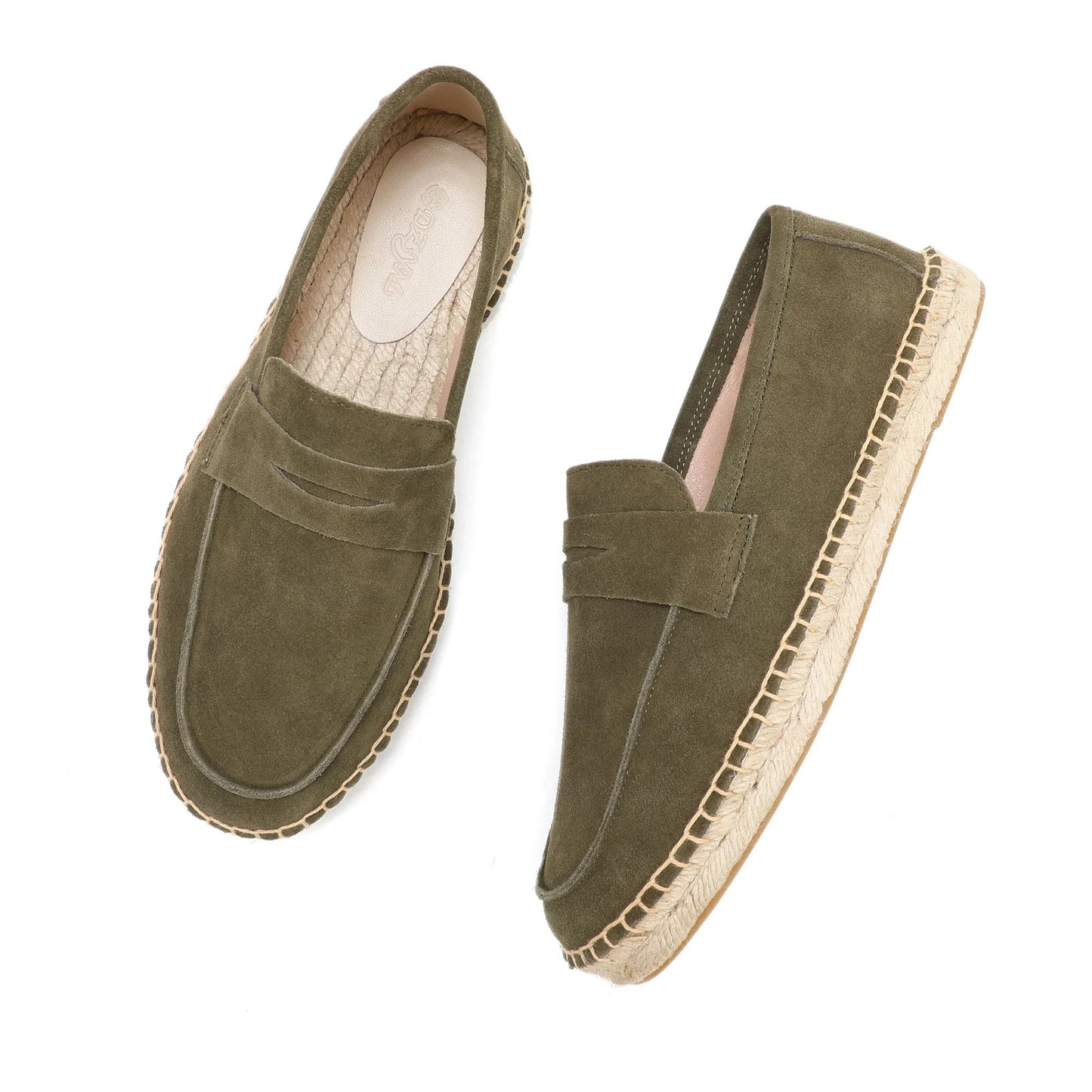 Suede Leather Espadrille Loafers – Casual Slip-On