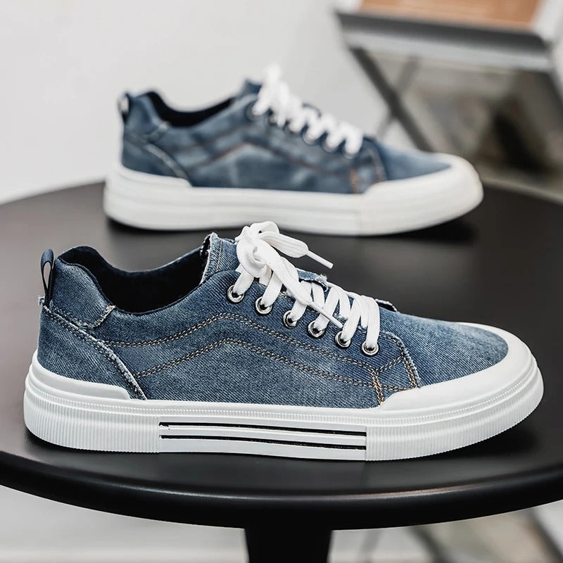 Korean Style Low-Top Sneakers – Denim Casual Design