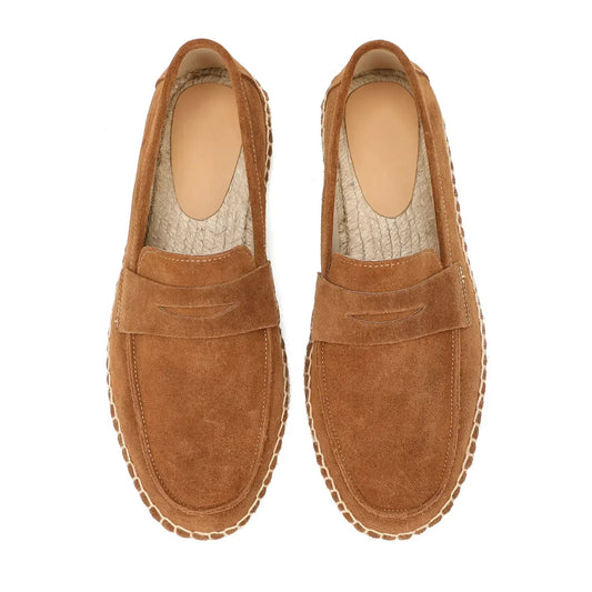 Suede Leather Espadrille Loafers – Casual Slip-On
