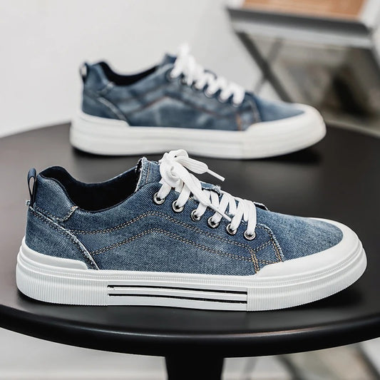 Korean Style Low-Top Sneakers – Denim Casual Design