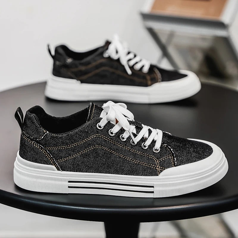 Korean Style Low-Top Sneakers – Denim Casual Design