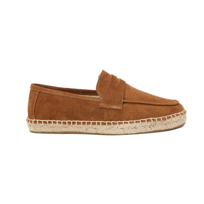 Suede Leather Espadrille Loafers – Casual Slip-On
