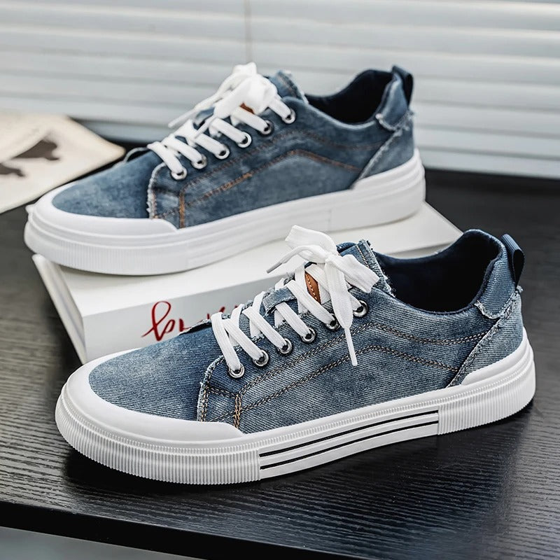 Korean Style Low-Top Sneakers – Denim Casual Design