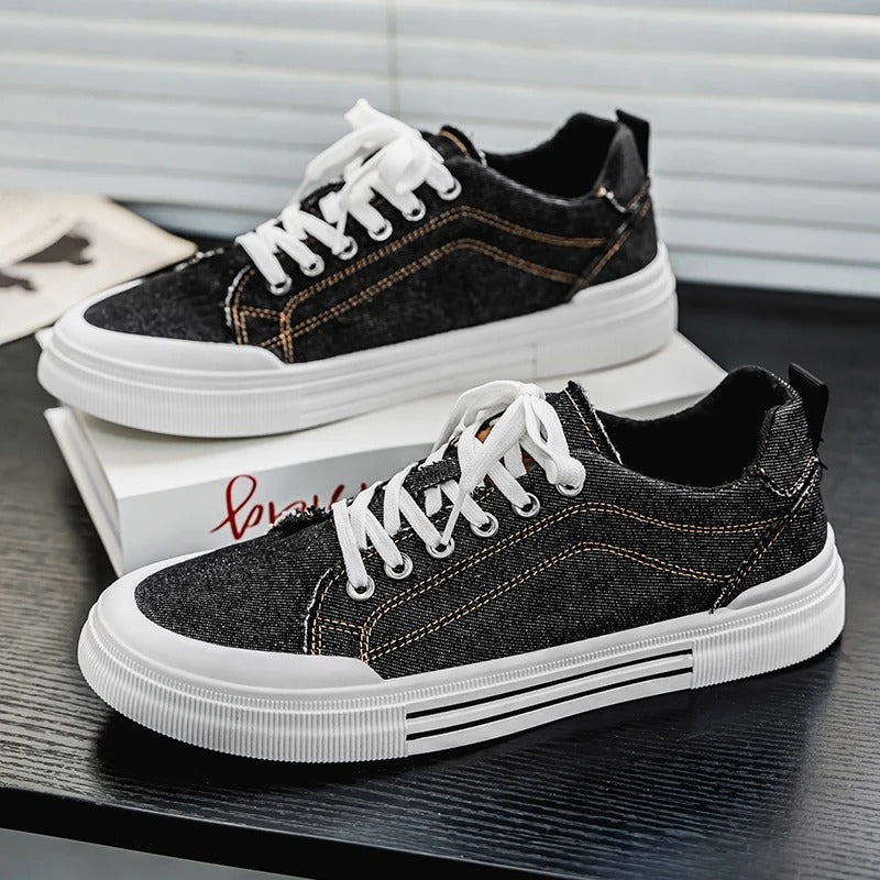 Korean Style Low-Top Sneakers – Denim Casual Design