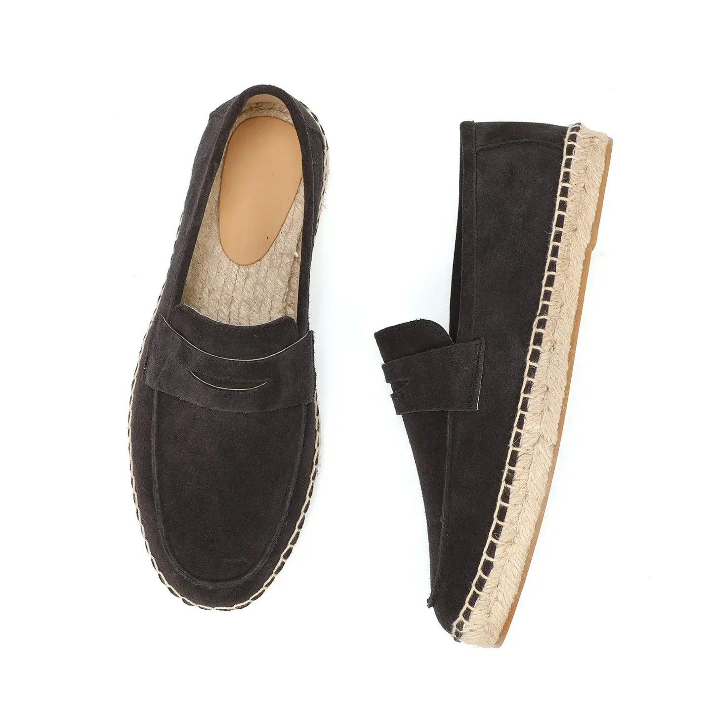 Suede Leather Espadrille Loafers – Casual Slip-On