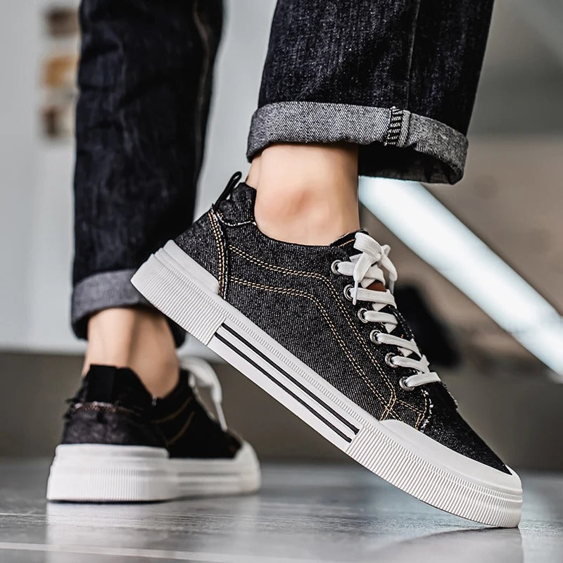 Korean Style Low-Top Sneakers – Denim Casual Design