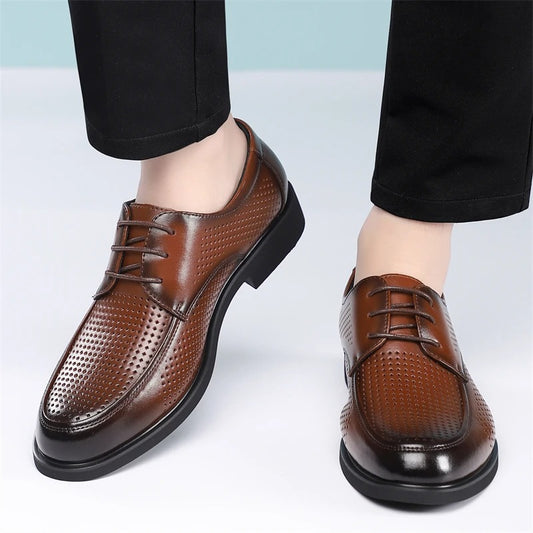 Men’s Breathable Leather Business Derby Shoes