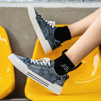 Korean Style Low-Top Sneakers – Denim Casual Design