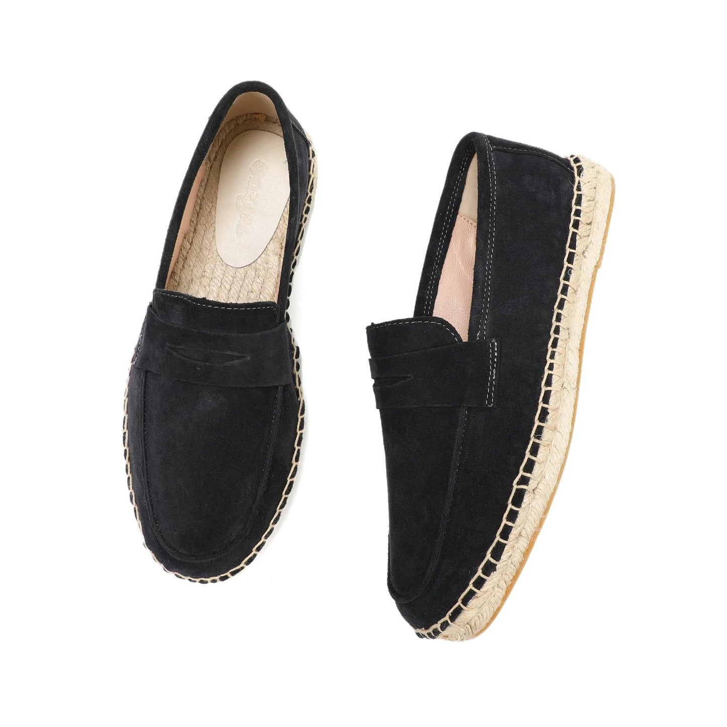 Suede Leather Espadrille Loafers – Casual Slip-On