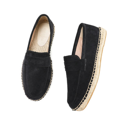 Suede Leather Espadrille Loafers – Casual Slip-On