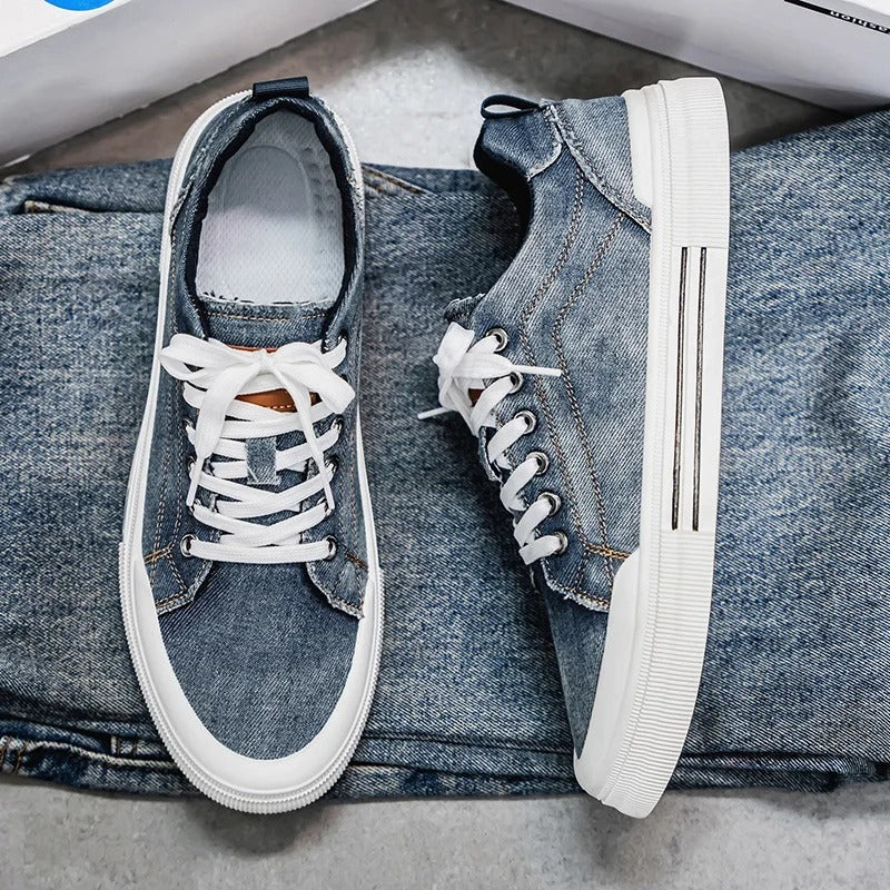 Korean Style Low-Top Sneakers – Denim Casual Design