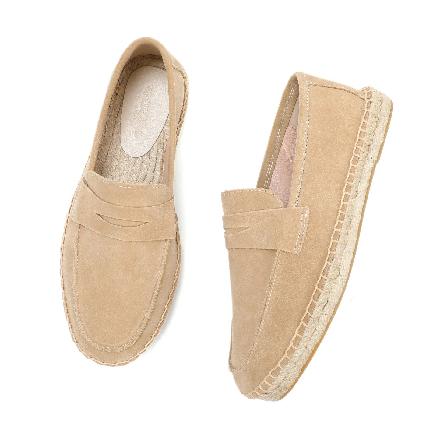 Suede Leather Espadrille Loafers – Casual Slip-On