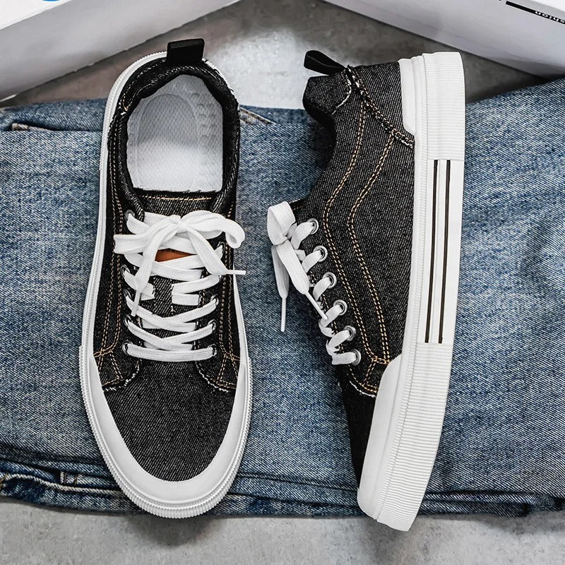 Korean Style Low-Top Sneakers – Denim Casual Design